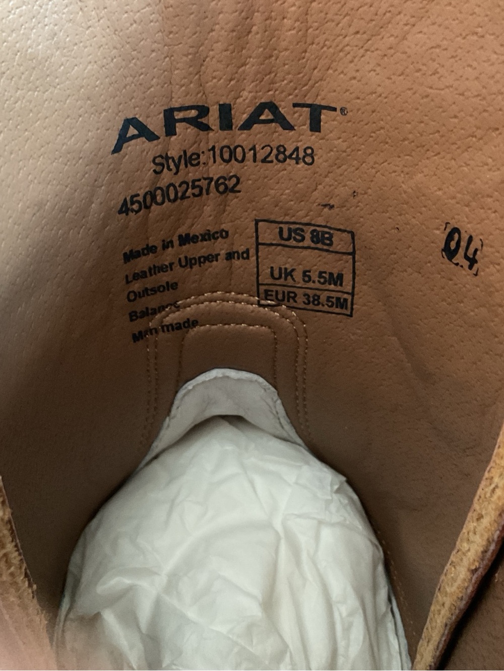 NWT in Original box Ariat RIO 2 Tone Tan Brown Layer Turquoise Western Embroidry - Picture 5 of 14